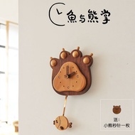 Xinjiawu Lifayu and Bear Paw Wall Clock Clock Electronic Clock Clock Wall Clock Mute Clock Electronic Clock Wall Clock Clock Nordic Style Clock Room Decoration