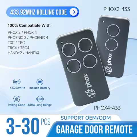 433.92MHz Duplicator Remote for PHOENIX2 PHOENIX4 PHOX 2 / PHOX4 TXC TRC4 TSC4 HANDY Clone Transmitt