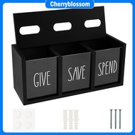Give Save Spend Money Box Save Spend Bank Money Saving Box Countertop Wall Mount Kid Piggy Bank for 