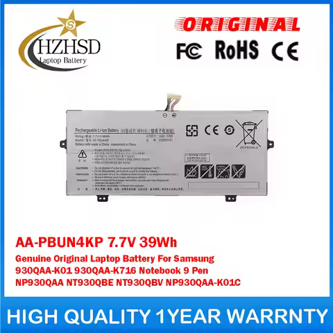 AA-PBUN4KP 7.7V 39Wh Genuine Original Laptop Battery For Samsung 930QAA-K01 930QAA-K716 Notebook9 Pe