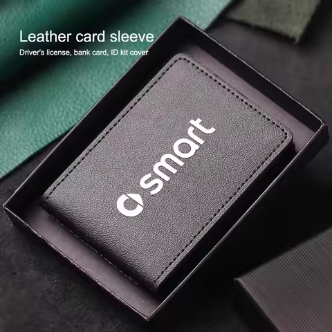 Car Driver's License Protective Cover Bank Card ID Set Cover For Smart Fortwo 451 450 EQ Forfour Roa