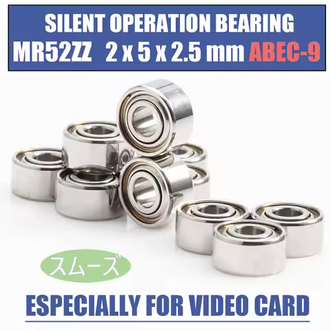 10pcs Mr52zz 2*5*2.5 Mm Mr52 2*5*2mm Open Stainless Steel For Video Card High Speed For Motor L-520z