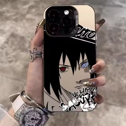 NARUTO Uchiha Sasuke Anime Back Phone Case for iPhone 11 12 13 14 15 16 17 Pro Max Plus mini Naruto 