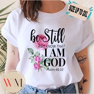 GOSPEL CHRISTIAN BIBLE VERSE STATEMENT WHITE TSHIRT FOR WOMEN SMALL FREE SIZE PLUS SIZE UP TO 3XL