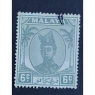 Malaya 1949 - 1952 Trengganu Sultan Ismail Nasiruddin Shah 6 Cents - 1pc Used Stamp / Setem
