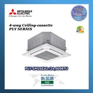 MITSUBISHI ELECTRIC แอร์บ้าน แอร์สี่ทิศทาง  CASSETTE TYPE PLY - SERIES DELUXE INVERTER กระจายลม 4 ทิศทาง น้ำยาR32 รุ่น SUPER INVERTER (PLY-SM24EA2)  ขนาด 24,225 btu. เบอร์5 / 3ดาว*** แอร์ เครื่องปรับอากาศ TWair