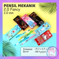 12pcs pensil mekanik 2.0 fancy/pensil fancy/pensil mekanik fancy karakter 2.0/pensil mekanik