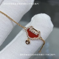 925 Sterling Silver High Version Kirin Carnelian mini Ruyi Bracelet Plated 18K Gold Love Heart Ruyi 