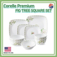 Corelle Premium FIG TREE 10p SQUARE Set/Corelle USA set/Plate Set/ Dinnerware Corelle set/tableware/Large Plates/ Corelle Kitchen /Corelle Dining Sets/Large bowl /Corelle bowl/Corelle set/flower dinnerware