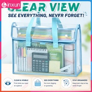 Student Waterproof PVC Handheld Subject Tote Bag Clear Exam File Pouch Multi‐Subject Test Paper Docu