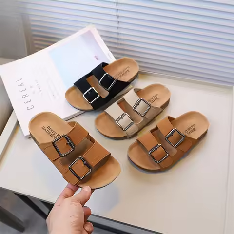 Boken Shoes, Boys' Cork Sandals, Summer New Style, Children's Indoor and Outdoor Sandals Comfortable