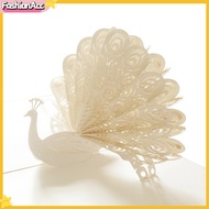 FA|  Creative Peacock 3D Pop Up Paper Greeting Card Festival Birthday Christmas Gift