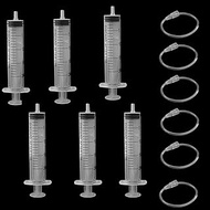 6PCS 20ml Plastic Syringe Set with 4.7 Inch Soft Tubing for Pet Feeding Liquid Dispensing Scientific