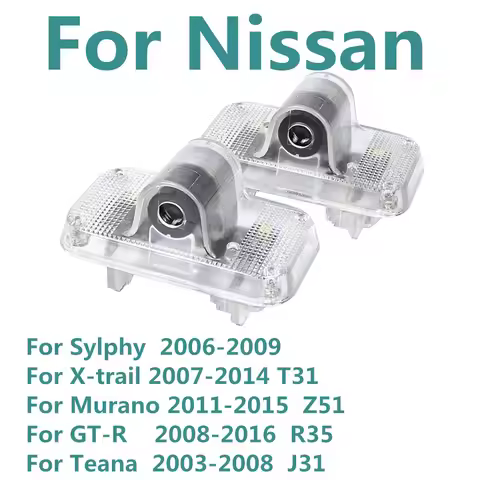 LED Car Door Lights Bulb Ghost Shadow Welcome Lamp Accessories For Nissan Sylphy X-trail Xtrail X tr