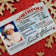 [Boomfashion] 4PCS Card Santa Claus Flying Licence Christmas Eve Driving Licence Creative Christmas Gift For Children Kids Christmas Decoration [SG]