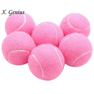 6Pcs Pack Pink Tennis Balls Wear-Resistant Elastic Training Balls 66mm Ladies Beginners Practice Ten