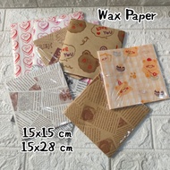 Wax Paper Patterned Baking Paper Paper Size 15x15, 15x28 cm ~ 50 PCS THICKER 38 GSM
