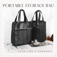 Mesh Lace with Zip Transparent Pouch Bag Storage Cosmetic Makeup Toiletry Travel