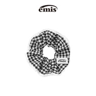 EMIS-GINGHAM CHECK SCRUNCHIE(BEIGE BLACK BLUE PINK RED)