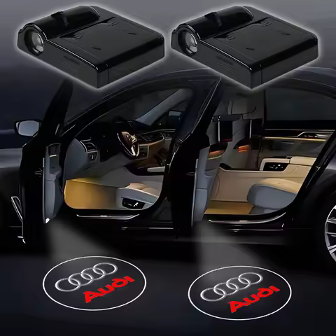 2pcs Car Door Welcome Light Auto LED Projector Decora Lamp For Audi A1 A3 A4 A5 A6 B5 B6 B7 B8 C5 C6