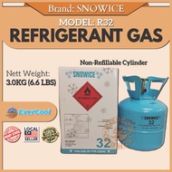SNOWICE Refrigerant gas for air-conditioning/ Gas untuk aircond R32 3.0KG (6.6 LBS)
