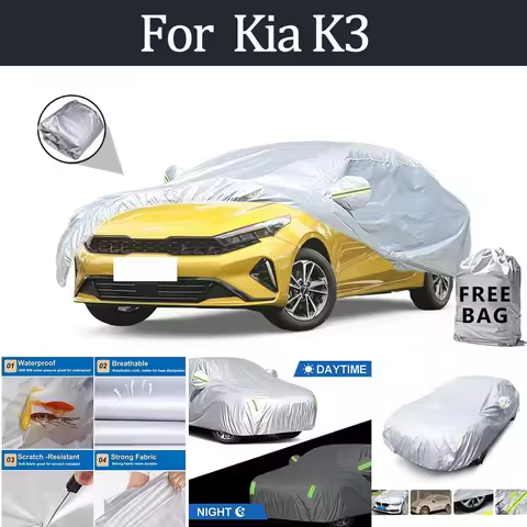 For Kia K3 Car Cover Outdoor Protection Covers Snow Sunshade Waterproof Dustproof Exterior UV Car Ac