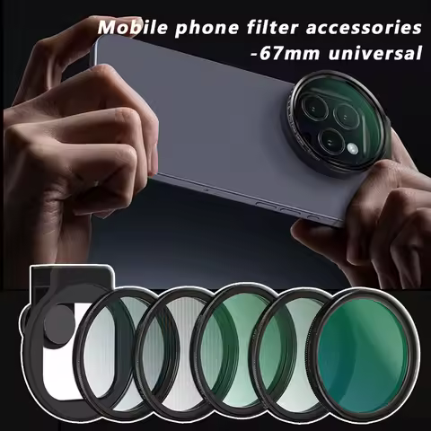67mm Metal Phone Filter kit Cold Shoe Mount Lens Starlight Black Mist VND CPL for iPhone Pro Max Sam