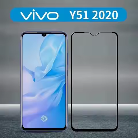 3D Full Glue Tempered Glass For Vivo Y51 2020 Full Cover 9H film Explosion proof Screen Protector Fo