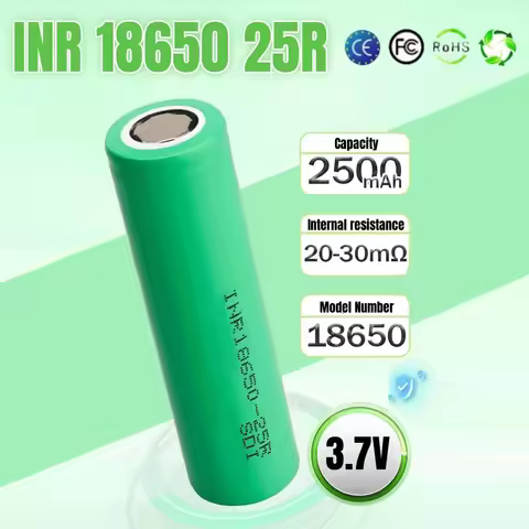 3.7V 2500mah 18650 Battery For Samsung 25R INR 18650 20A Lithium Lon Battery Replacement External Ba