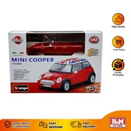 Bburago 1/43 Metal Kit Mini Cooper Merah
