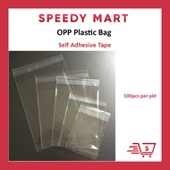 Beg Plastik (100 PCS) Self Adhesive Transparent OPP Plastic Bag/ OPP Plastic Bag with Sealing Tape /