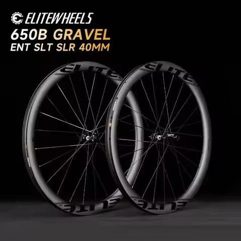 ELITEWHEELS 650B Gravel Wheelset Road Disc Ceramic Bearing Carbon Wheels Tubeless Ready 40x32mm / Ra