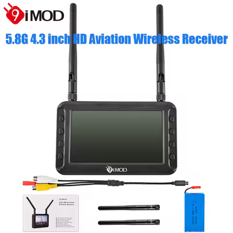 9IMOD 4.3inch 5.8G FPV Monitor HD Aviation Wireless Receive Image Transmission Dual Antenna for X6 F