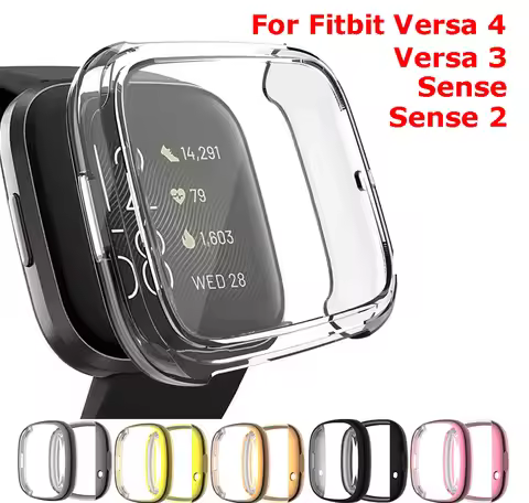 Screen Protector Case For Fitbit Versa 4 Soft TPU Screen Protector Cover For Fitbit Versa 3/Sense/Se