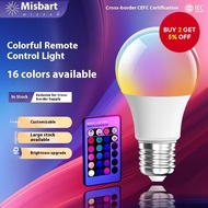 Smart RGB LED Bulb 9W with Remote - 16 Million Color Changing Light for Bedroom, TV Backlight, Party