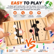 SG Fast Sling Puck Board Game | Wooden Table Hockey Game | Family Party Interactive Toy | Parent-Chi