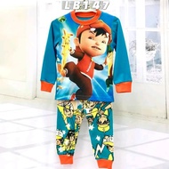LB147 Boy Cartoon Cotton Sleepwear Pajamas Set Boboi Boy (2y)