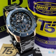 Empirewatches Jam Tangan T5 H3787G 3787 Pria Cowok Analog Chrono dan Tanggal Aktif Rantai Stainless 