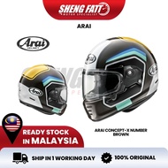 ARAI Concept-XE Number Brown Helmet Motor Full Face Original Cafe Racer SIRIM Retro Helmet Vintage H