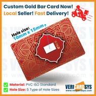 [100-1000pcs] Custom Gold Bar Card/ Gold Bar Holder/ Kad Jongkong Emas/ Plastic Card Printing - Vericardsys