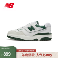 New Balance NB官方男女鞋BB550系列BB550WT1经典复古百搭运动休闲鞋 白色/浅灰/墨绿 BB550WT1 41.5(脚长26cm)