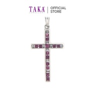 FC1 TAKA Jewellery Cross Gemstone Diamond Pendant 9K