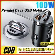 QC3.0 100W PD USB Car Charger Super Fast Charging Adapter Type C 100W USB C Mini Mobile Phone Charge