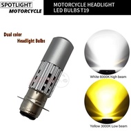 motorstar co in 125  Motorcycle head light Led Headlight Bulbs High and Low Dual Color White+yellow+