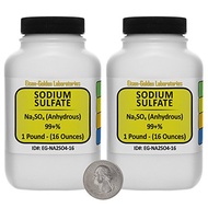 Sodium Sulfate [Na2SO4] 99+% ACS Grade Powder 2 Lb in Two Space-Saver Bottles