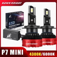 DAWN KNIGHT P7 Mini H7 H4 H11 H1 หลอดไฟ Led 6000K 4300K LED HB3 9005 HB4 9006 Led คู่หลอดทองแดง 12V