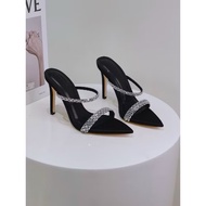 Bling bling pointed toe sandals with 9cm high heel for classy feet