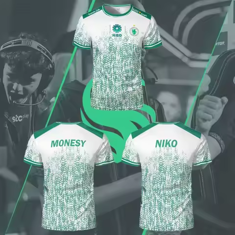 Team Falcons 2025 Summer New White Training Uniforms CS2 Esports Pro League NIKO m0NESY Custom T-shi