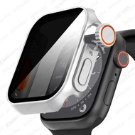 เคสสำหรับนาฬิกา Apple รุ่น9 8 7 6 5 4 3ฟิล์มกระจก iPhone X พร้อม Privacy กระจกปกป้องหน้าจอเปลี่ยนเป็น Ultra Iwatch 45มม. 44 41มม. 42 40มม.
