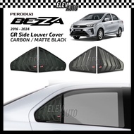 Perodua Bezza 2016 - 2024 GR Side Louver Cover Triangle Window Trim Protector Shark Mustang Design 2